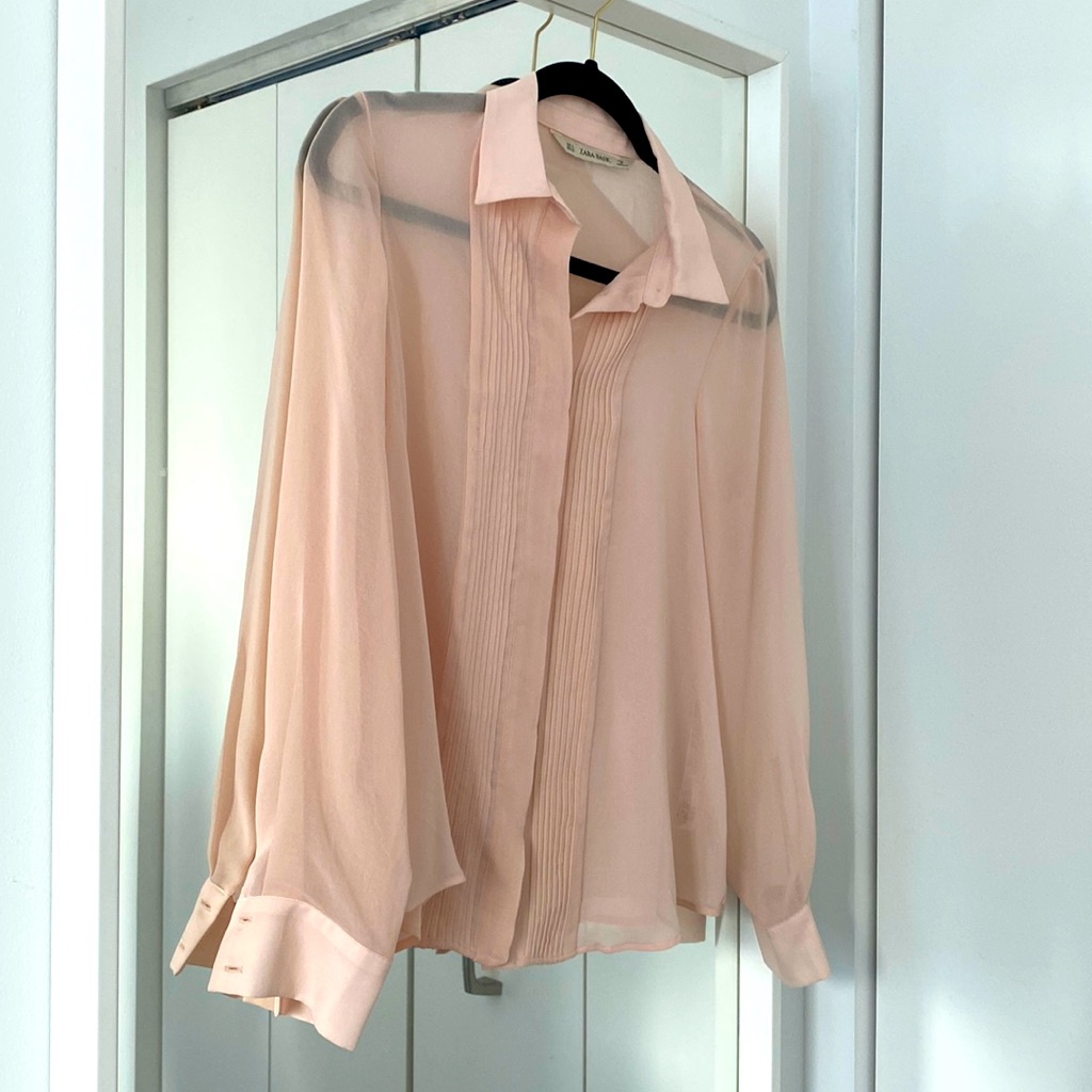Zara Basic Pink Button Down Shirt